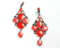 Red Dotted Drop Earrings